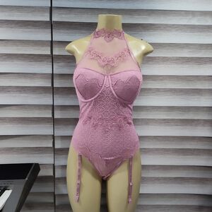 Victoria's Secret Mauve Lace Bodysuit